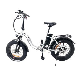 Troy FatBike e-Fold - Vélo électrique à pneus larges basse pression - Gris