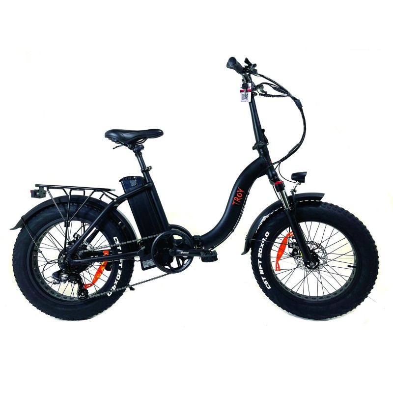 FatBike Troy e-Fold - Vélo électrique à pneus larges basse pression - Noir
