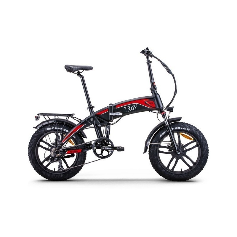 FatBike Troy All Road - Vélo électrique à pneus larges basse pression - Noir & rouge