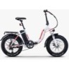 FatBike Troy e-Fold - Vélo électrique à pneus larges basse pression - Blanc & orange