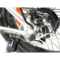 FatBike Troy e-Fold - Vélo électrique à pneus larges basse pression - Blanc & orange