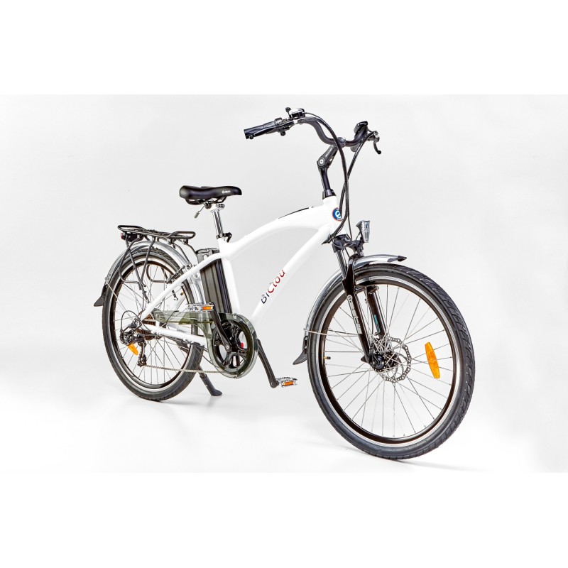 BiClou Urbain Classic 26 - Taille M - Blanc - Vélo électrique de ville